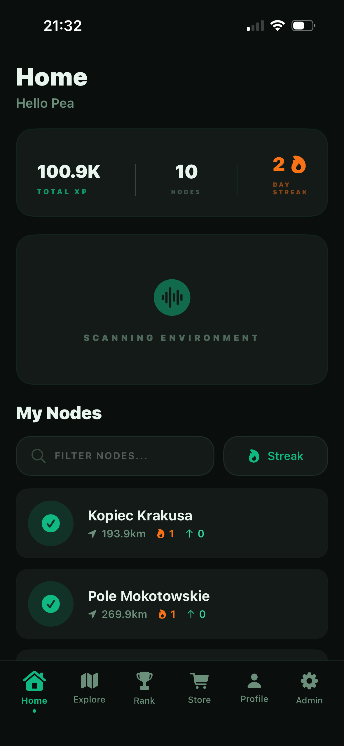 Home screen
