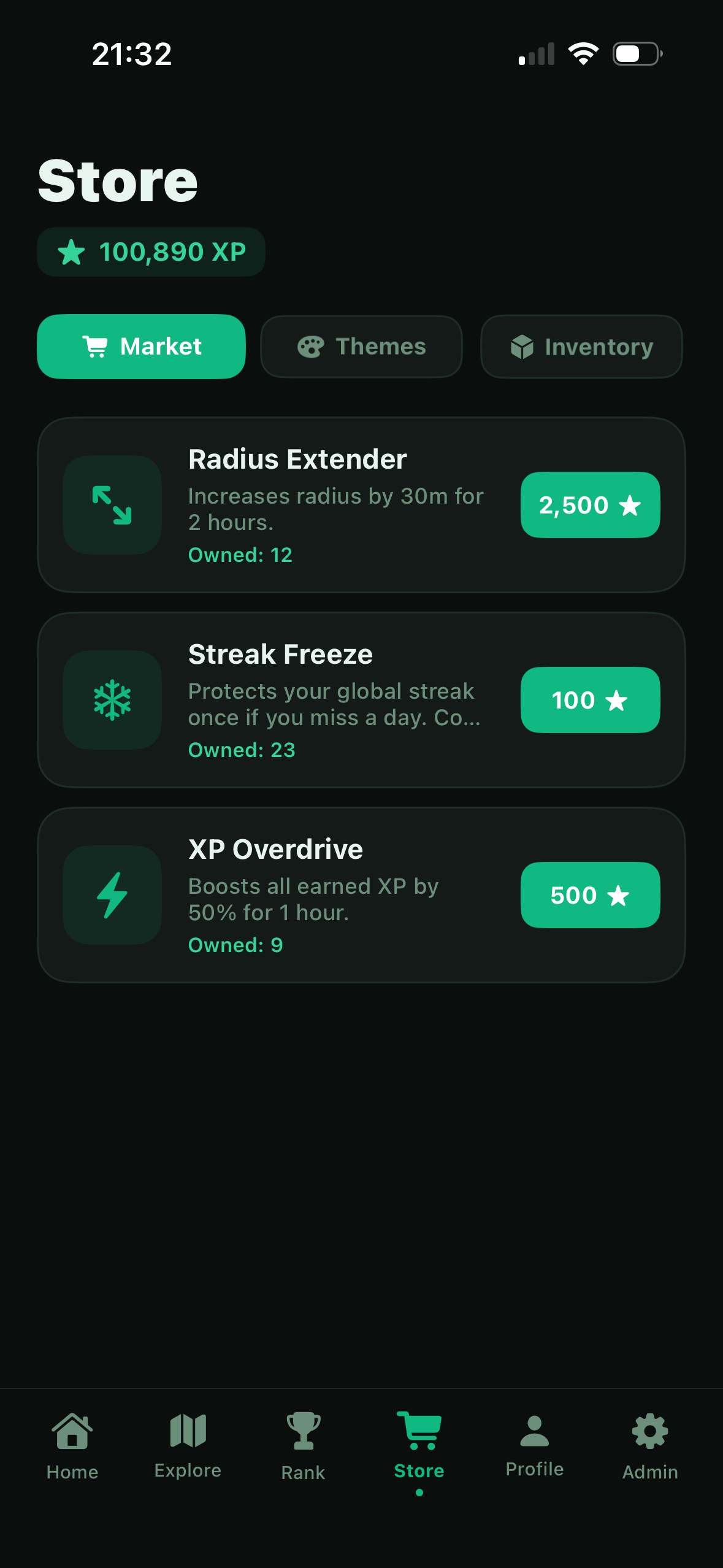 Store screen